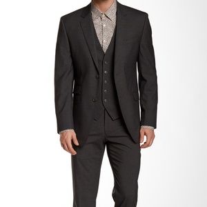 Perry Ellis Portfolio Gray Stripe Slim Fit Suit